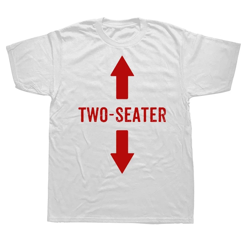 Women Two Seater Graphic T-Shirt  Adult Humor Dad Joke Summer Short Sleeve Crewneck Streetwear Casual Gift Top