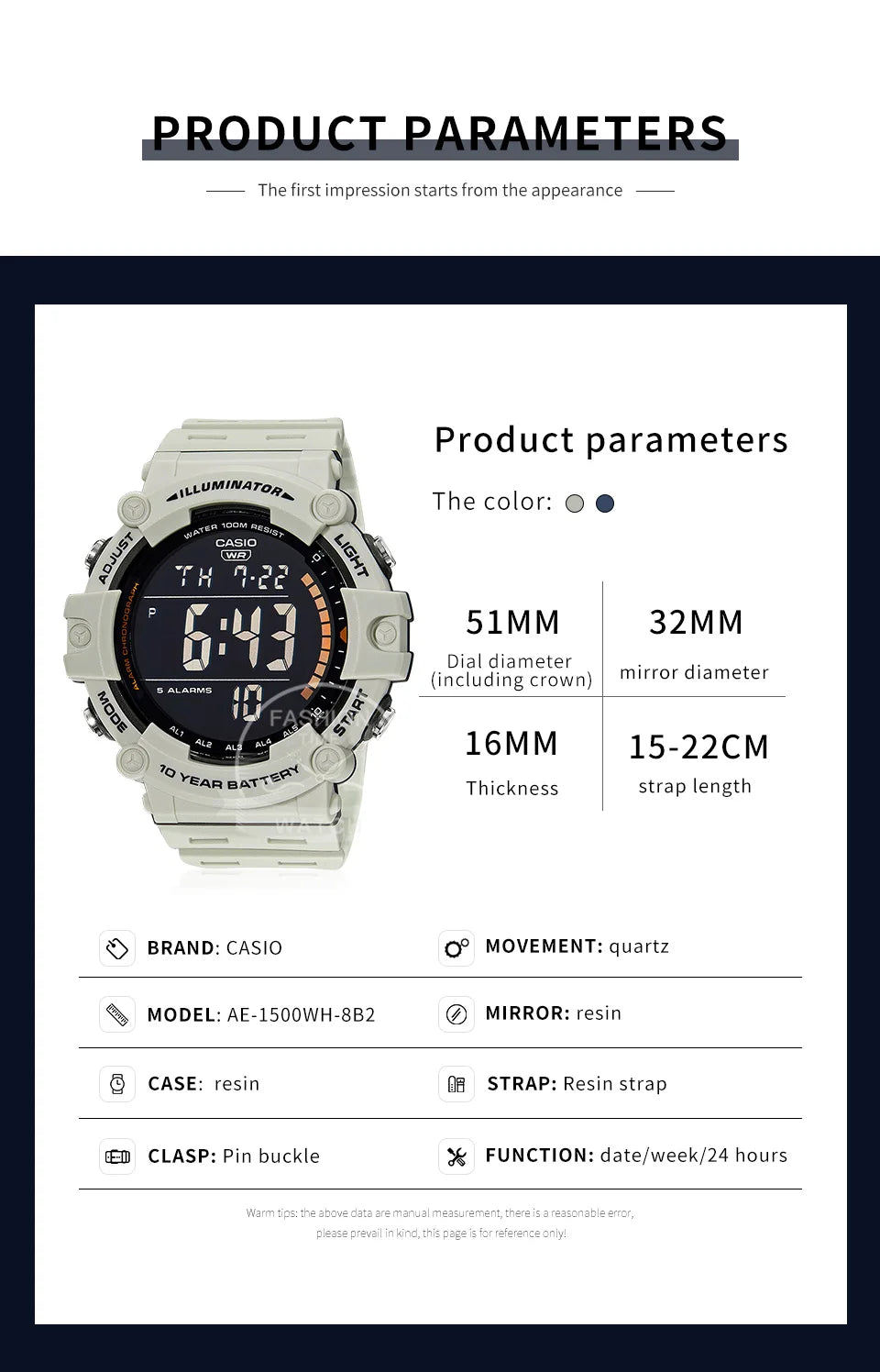 Casio Men's Watch AE-1500WH-8B2