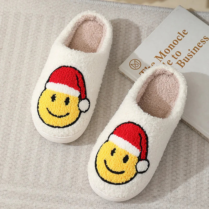 Hot selling smiling cotton slippers Anti slip couple shoes winter home indoor waterproof all-wrapped with men women cotton Shoes