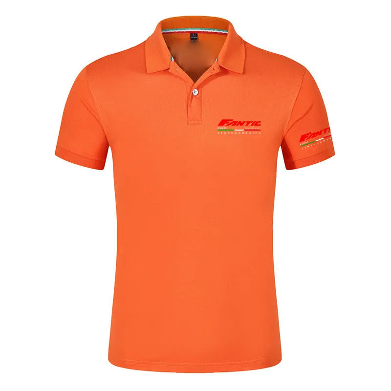 Men's Fantic Motor Logo Print 2026 Summer New Men's Short Sleeve Breathable Casual Fashion Solid Color Design Polo Shirts