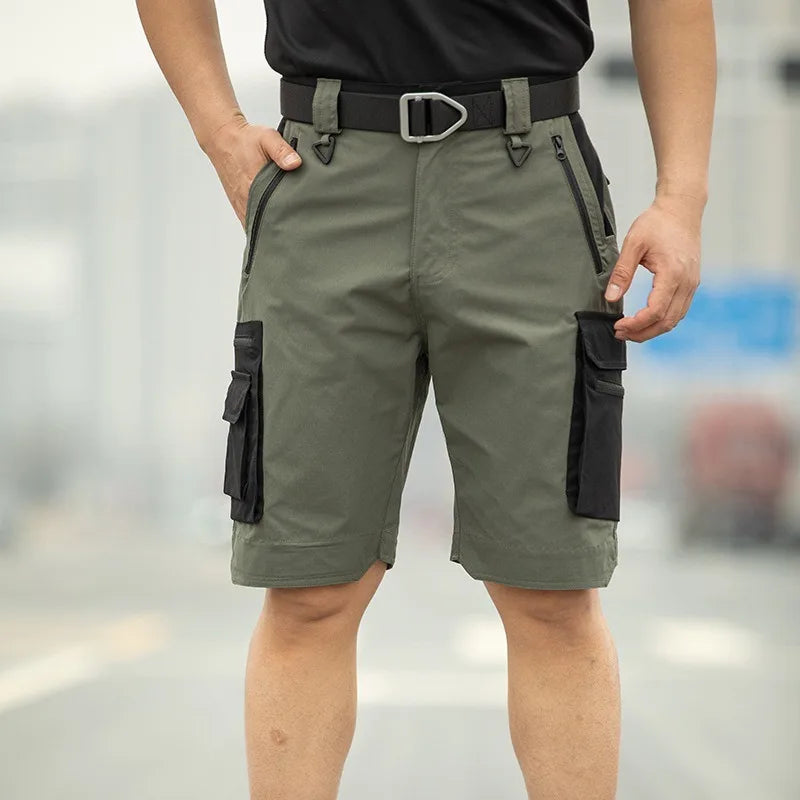 Summer Quick Dry Tactical Cargo Shorts for Men Casual Shorts Multi Zipper Pockets Hiking Cycling Outdoor Work Wear Half Pants
