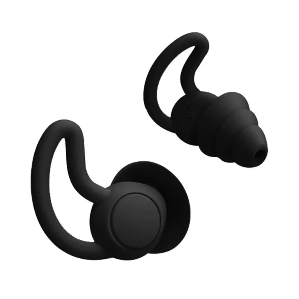 HUAK 3 Layer Ear  Work & Swim Silicone Earplugs – Noise Protection for Factories  Waterproof for Pools, Comfortable All Shift