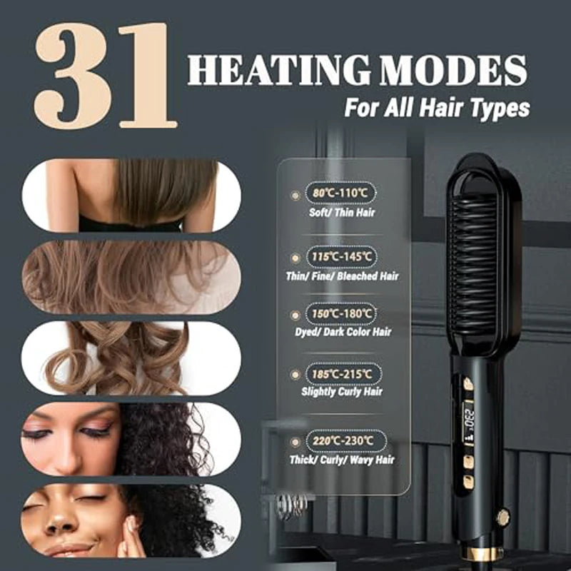 Hair straightening comb