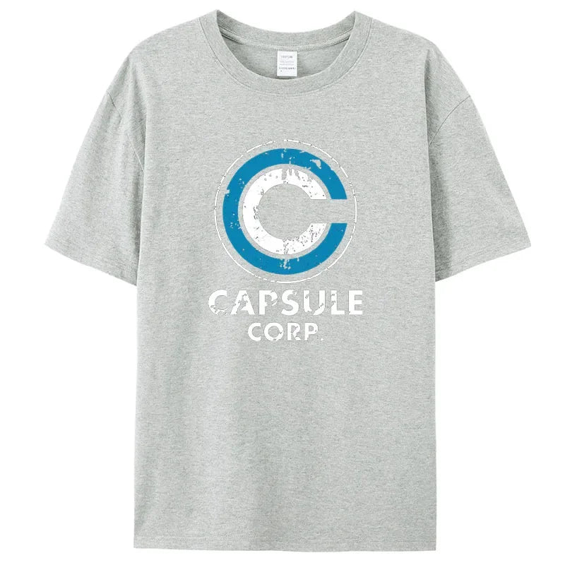 Men Short-sleeve New Funny Capsule Corp Print Tees Cotton Loose Breathable Graphic T Shirts Casual Streetwear Tops Men Clothing