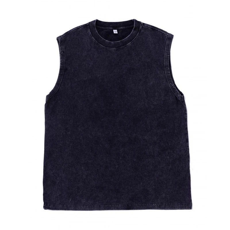 Harajuku Streetwear Men Korean Vintage Tank Top Fashion Casual Vest Loose Retro Sleeveless Shirt Hip Hop Tank Tops Man Clothing