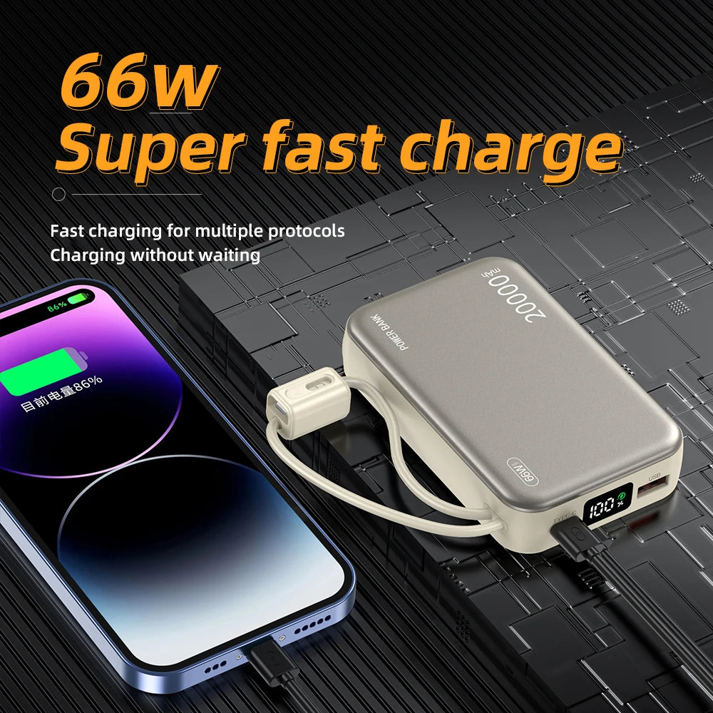 66W Fast Charge Power Bank 20000mAh