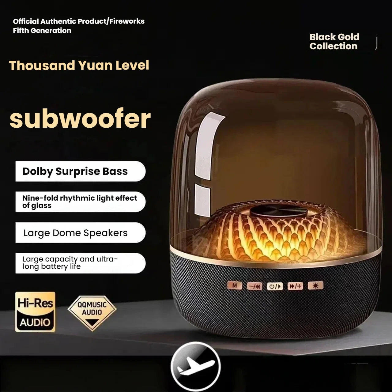 2025 LP90 Crystal Pro Bluetooth Speaker - Harman-like Bass 4th Gen w/ TF Card Slot & FM Radio