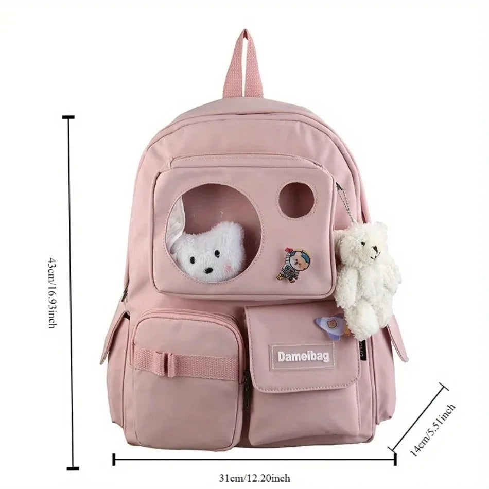 New Women Backpack School Bag for Teenage Girls Japanese Korean Rucksack Student Bookbags Laptop Backpack Lovey Lady Backpack