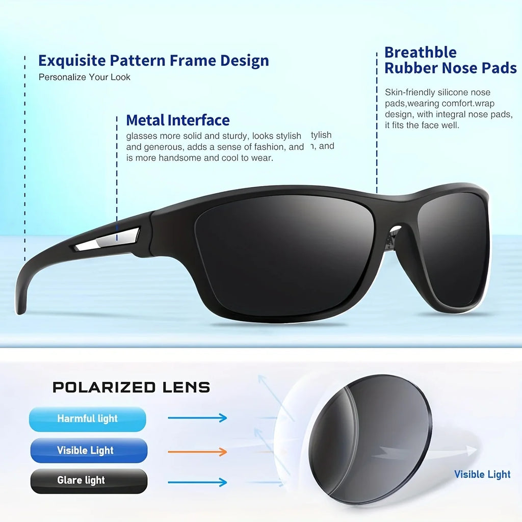 2/3PCS Brand New Men Sunglasses Polarized Sun Glasses Women UV400 Outdoor Baseball Softball Sport Eyewear Fishing Goggles