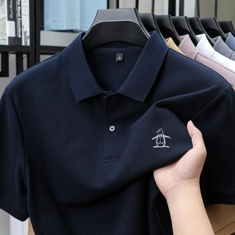 men's short sleeved polo shirt design high-end brand penguin embroidery business comfortable T-shirt