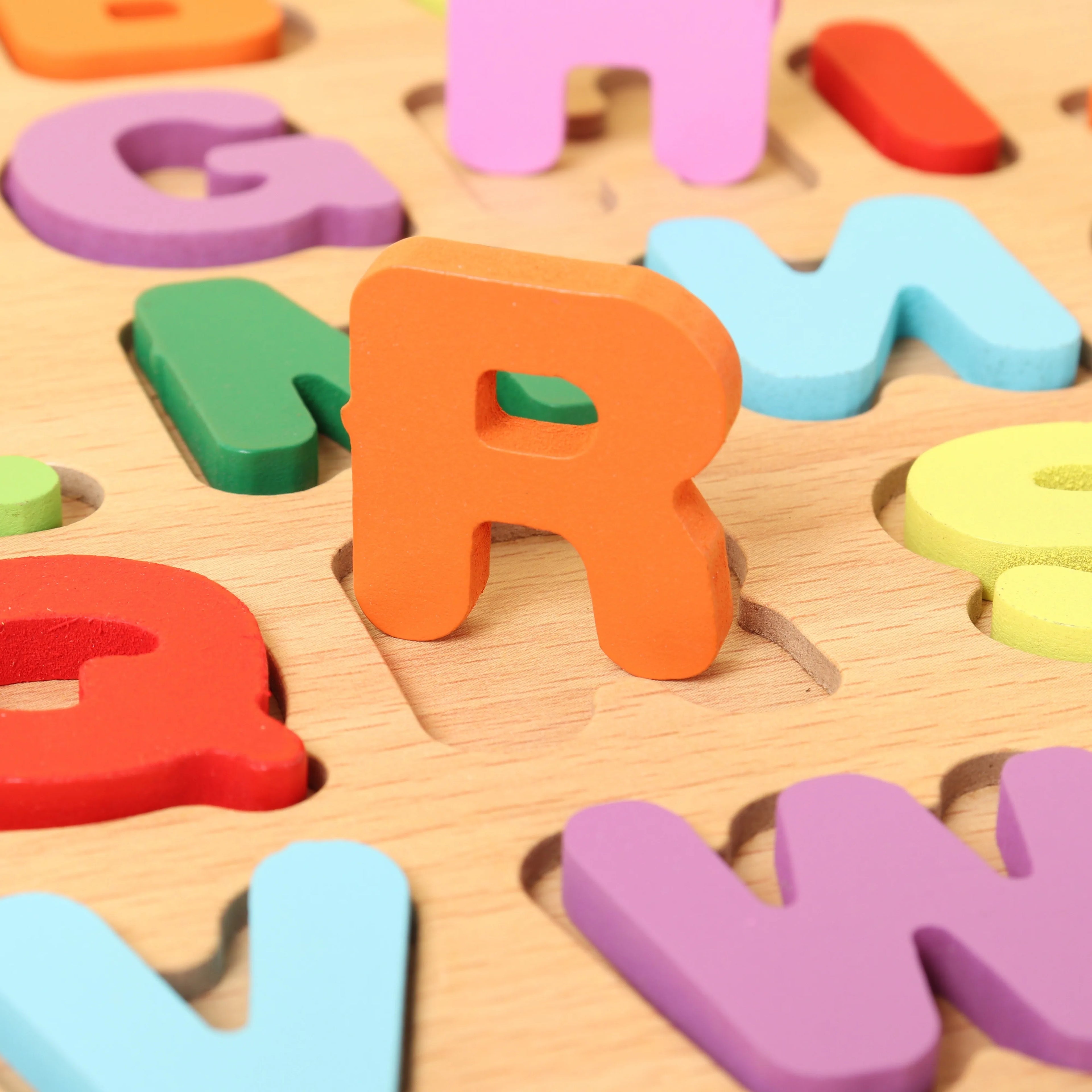 3D Colorful Alphabet Number Puzzle Montessori Wooden Puzzles Matching Games Early Education Toys Mathematics Shape Cognition