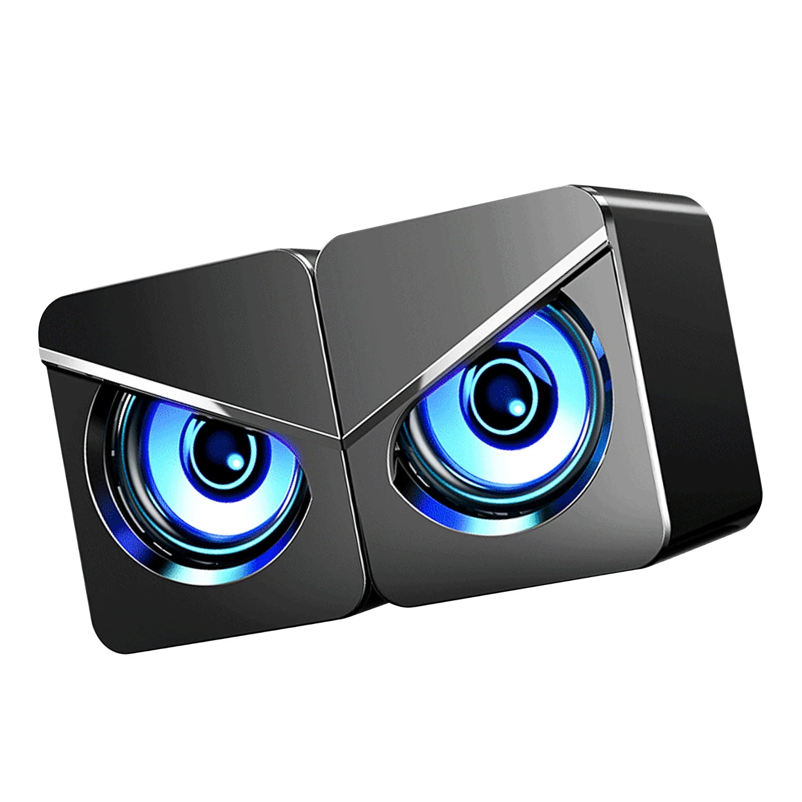 Protable 1 Pair Home Desktop Computer Wired Speaker Multifunction Stylish Strong Bass 4D Stereo Sound USB Wired Speaker for Home