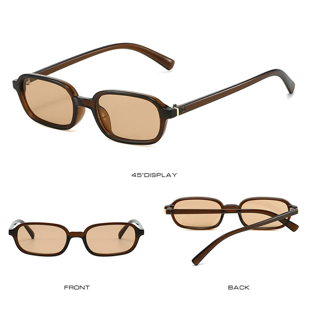 KLASSNUM Vintage Sunglasses Men Women 2026 Trendy Eyewear Rectangle Sun Glasses Anti UV400 Shades Eyepiece Small Square Glasses
