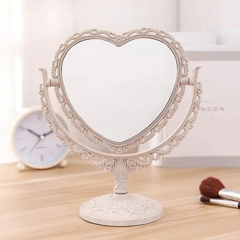 New Desktop Makeup Mirror Shape Makeup Vanity Portable Double-side Vanity Mirror Hand Mirror Cosmetic Compact Mirror For Women