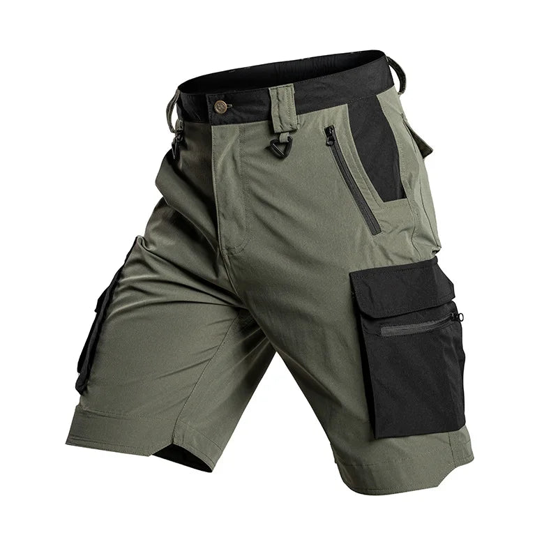 Summer Quick Dry Tactical Cargo Shorts for Men Casual Shorts Multi Zipper Pockets Hiking Cycling Outdoor Work Wear Half Pants