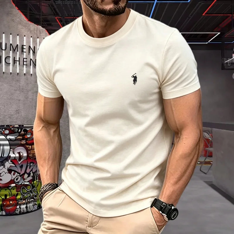 cotton round neck short sleeved