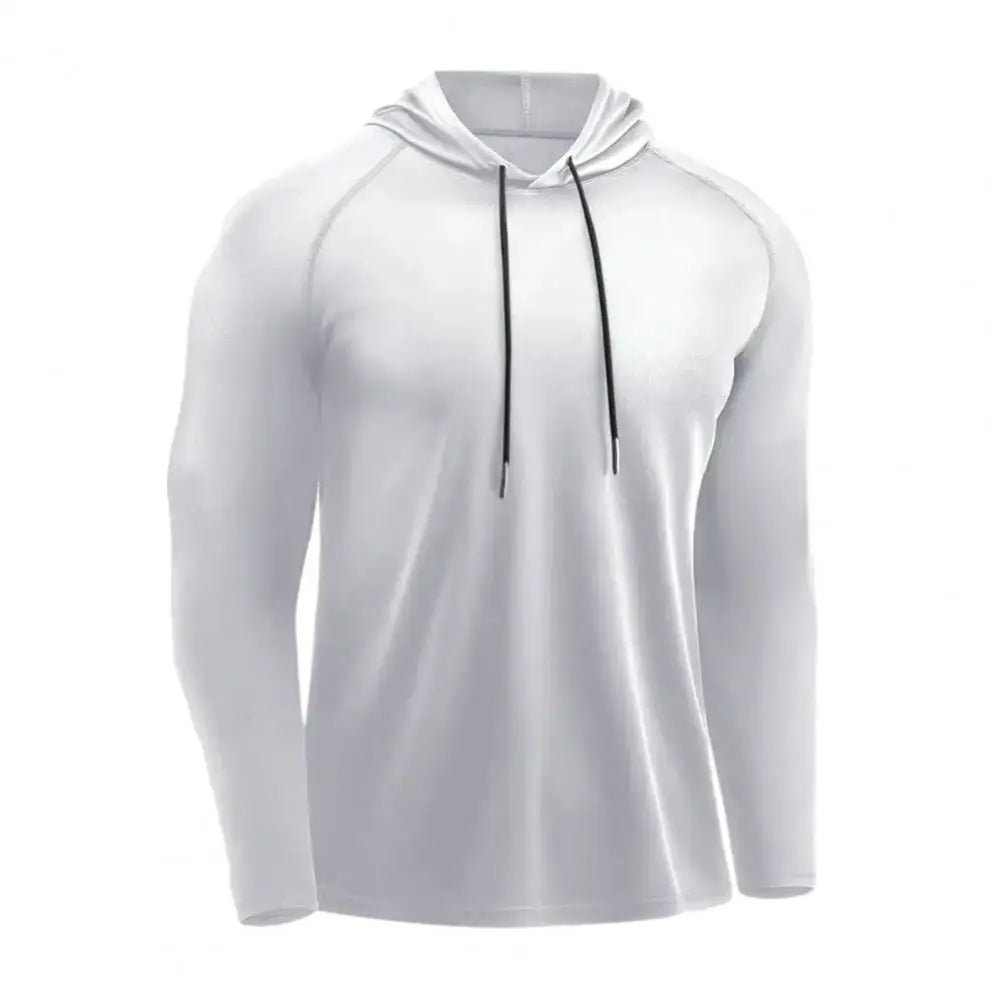 Men's Quick Dry Long Sleeve Hoodie Sweat-Wicking Gym Training T-Shirt Loose Fit For Running Basketball Sports Jogging Training