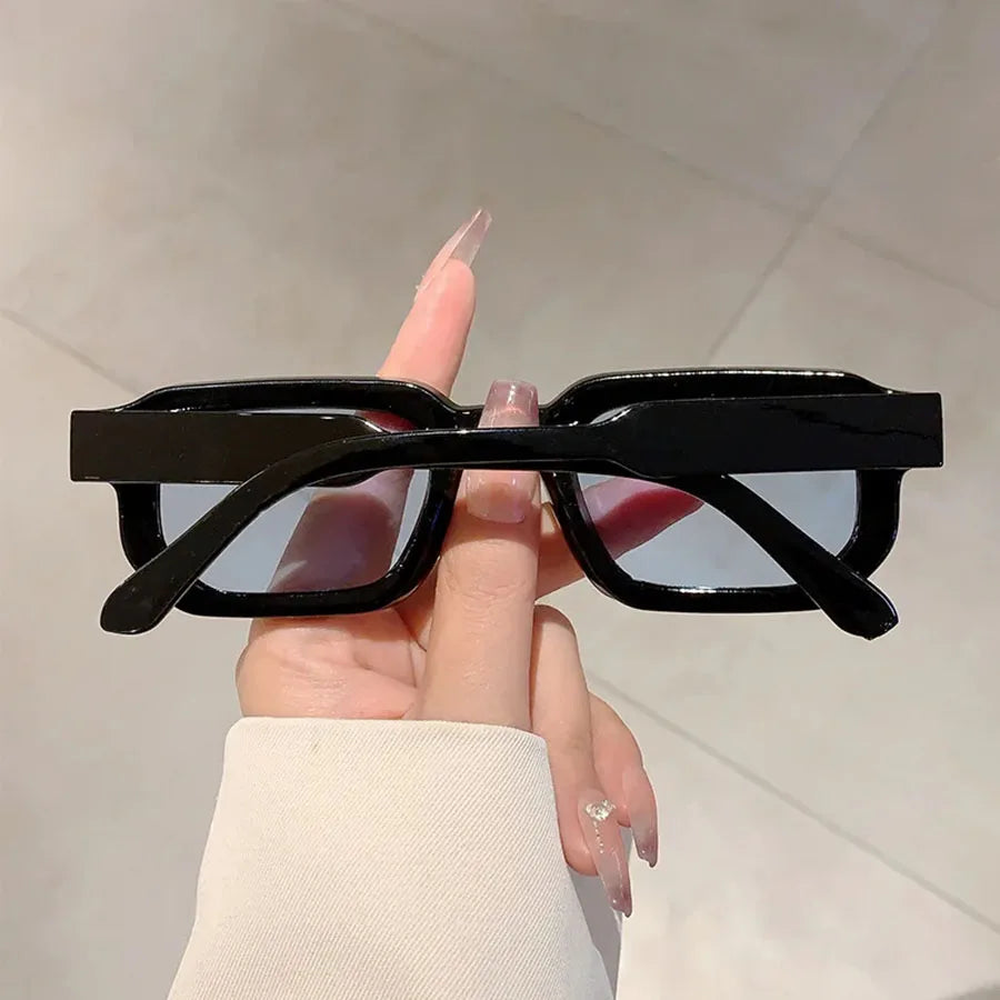 6PCS/Set Women Vintage Rectangle Frame Sunglasses Fashion Retro Sun Glasses Luxury Brand Design Glasses UV400 Eyewear Men Goggle