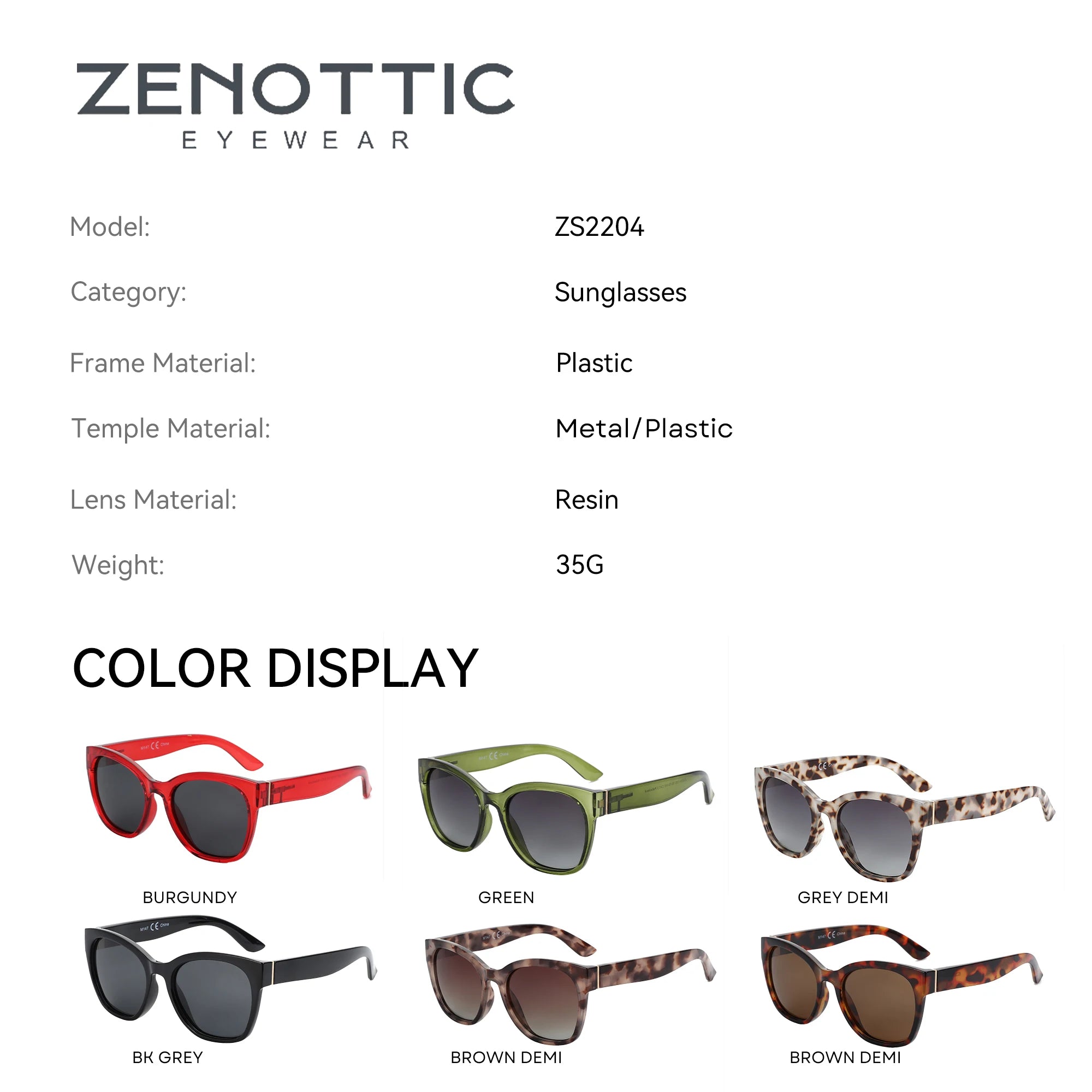 ZENOTTIC Fashion Original Thick Butterfly Frame Polarized Sunglasses for Women Chunky Uv400 Protection Shade Cat Eye Sun Glasses