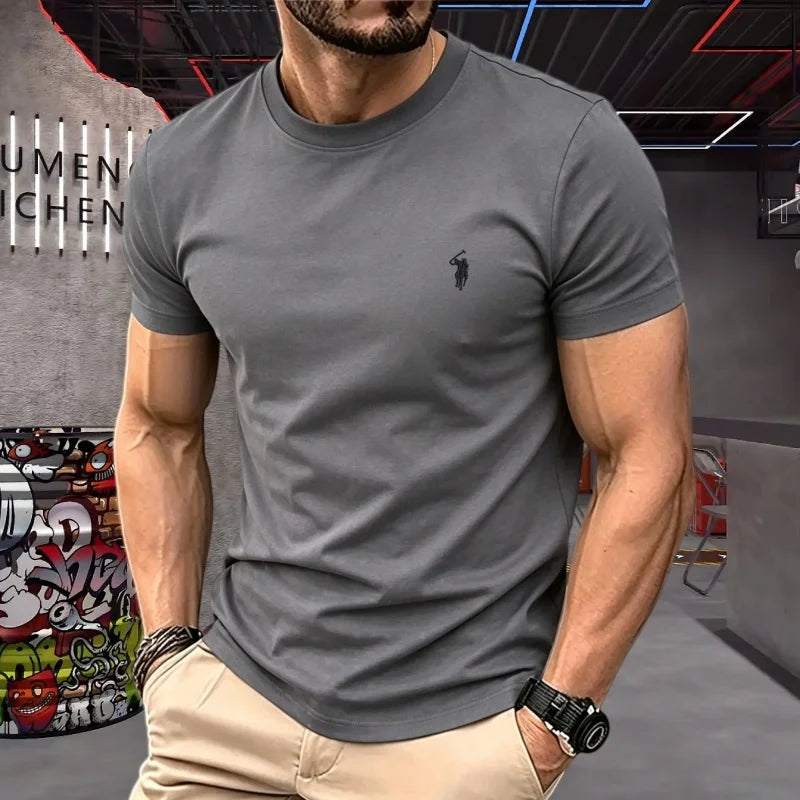 cotton round neck short sleeved