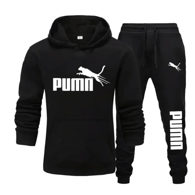 New Autumn and Winter Men's Pullover Hoodie and Pants Two-Piece Set Fashionable Trendy Fitness Casual Sportswear