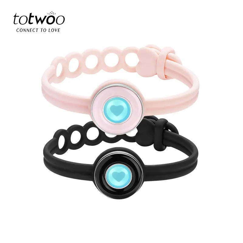 Totwoo Long Distance Touch Bracelets for Couples-Candy Series, Vibration & Light up for Love Couples Bracelets Relationship Gift