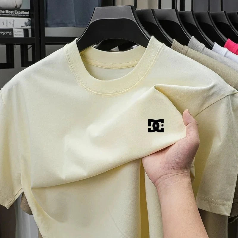 DC High End Brand Men's Round Neck Short Sleeved T-shirt Summer New Cotton Top Comfortable Breathable Casual Printed T-shirt