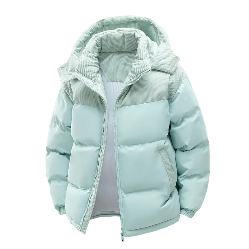 Men's Winter Thickened Cotton-Padded Jacket with Fleece Warm Cold-Proof 2025 Trendy Cotton-Padded Coat for Men