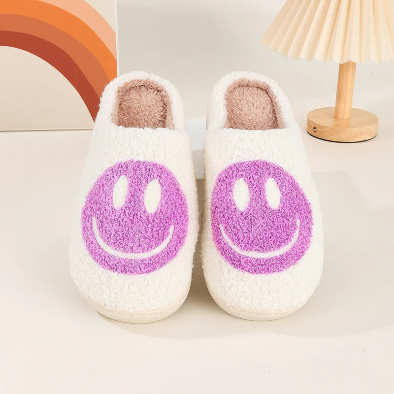 Hot selling smiling cotton slippers Anti slip couple shoes winter home indoor waterproof all-wrapped with men women cotton Shoes