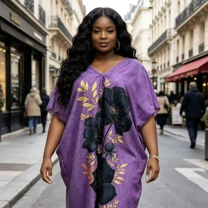 Summer African Polyester Party Evening Long Maxi Dress Kaftan Muslim Abaya Outfits Plus Size Dashiki African Dresses for Women