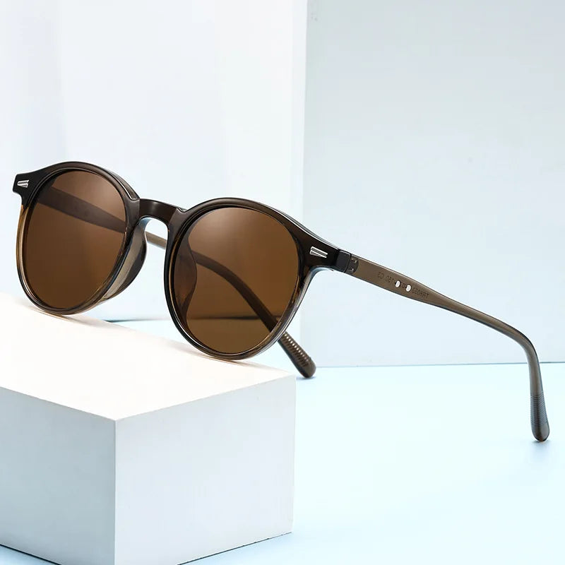 Fashion Transparent Round Frame Sunglasses for Women Casual Driving Outdoor Eyewear Men Plastic Ultralight UV400 Eyeglasses