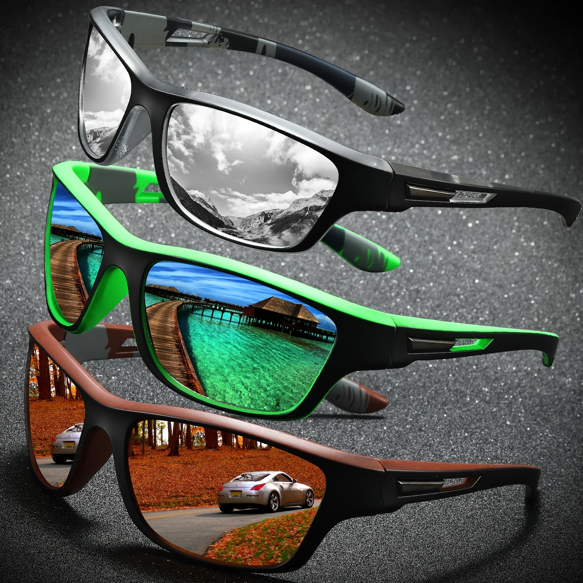 2/3PCS Brand New Men Sunglasses Polarized Sun Glasses Women UV400 Outdoor Baseball Softball Sport Eyewear Fishing Goggles