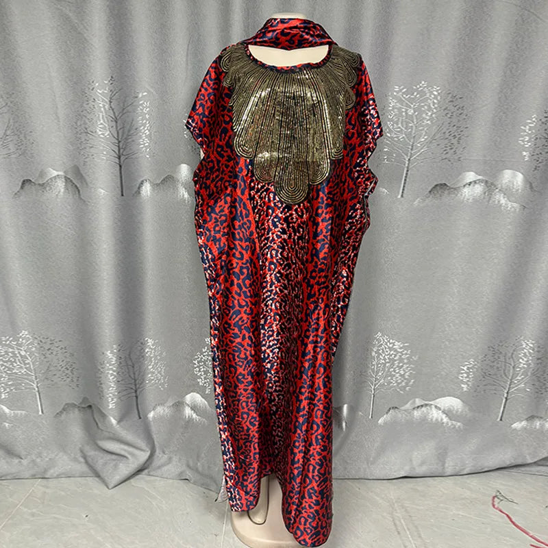 Summer African Polyester Party Evening Long Maxi Dress Kaftan Muslim Abaya Outfits Plus Size Dashiki African Dresses for Women