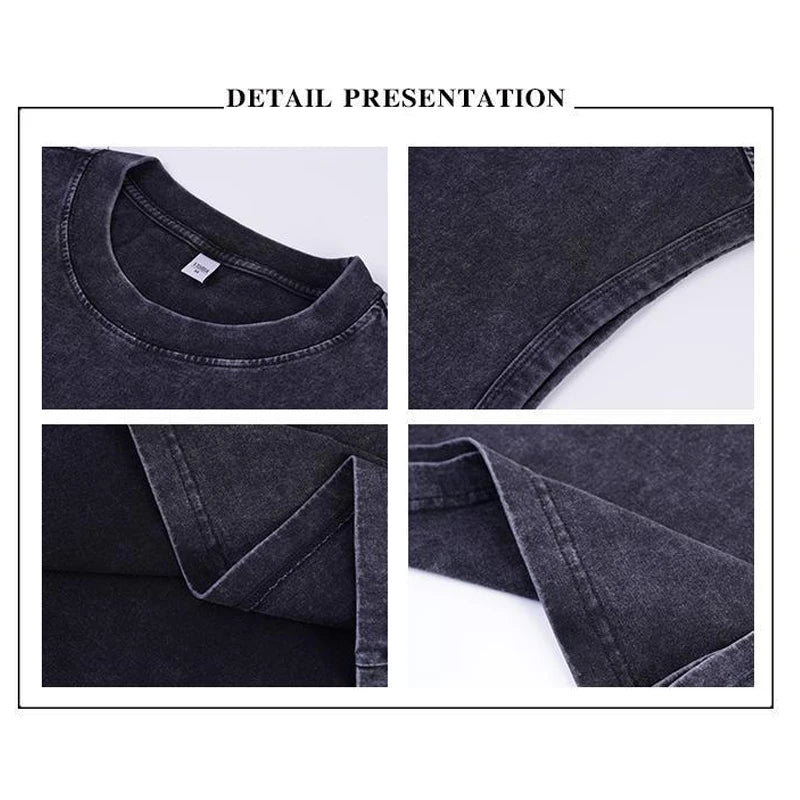 Harajuku Streetwear Men Korean Vintage Tank Top Fashion Casual Vest Loose Retro Sleeveless Shirt Hip Hop Tank Tops Man Clothing