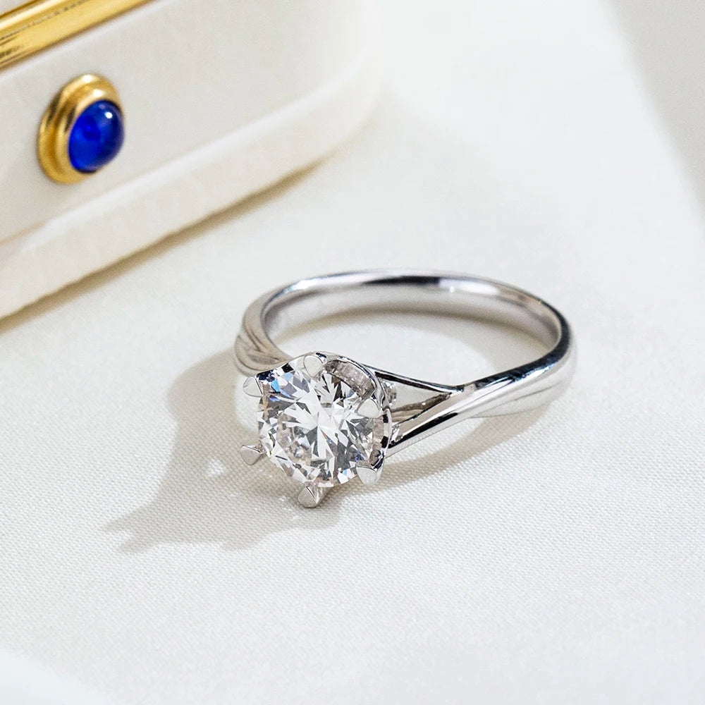 Messi Jewelry 1CT Lab Grown Diamond Rings With IGI Certificate Platinum PT950 Diamonds Ring For Woman Girls In Stock MSR-261