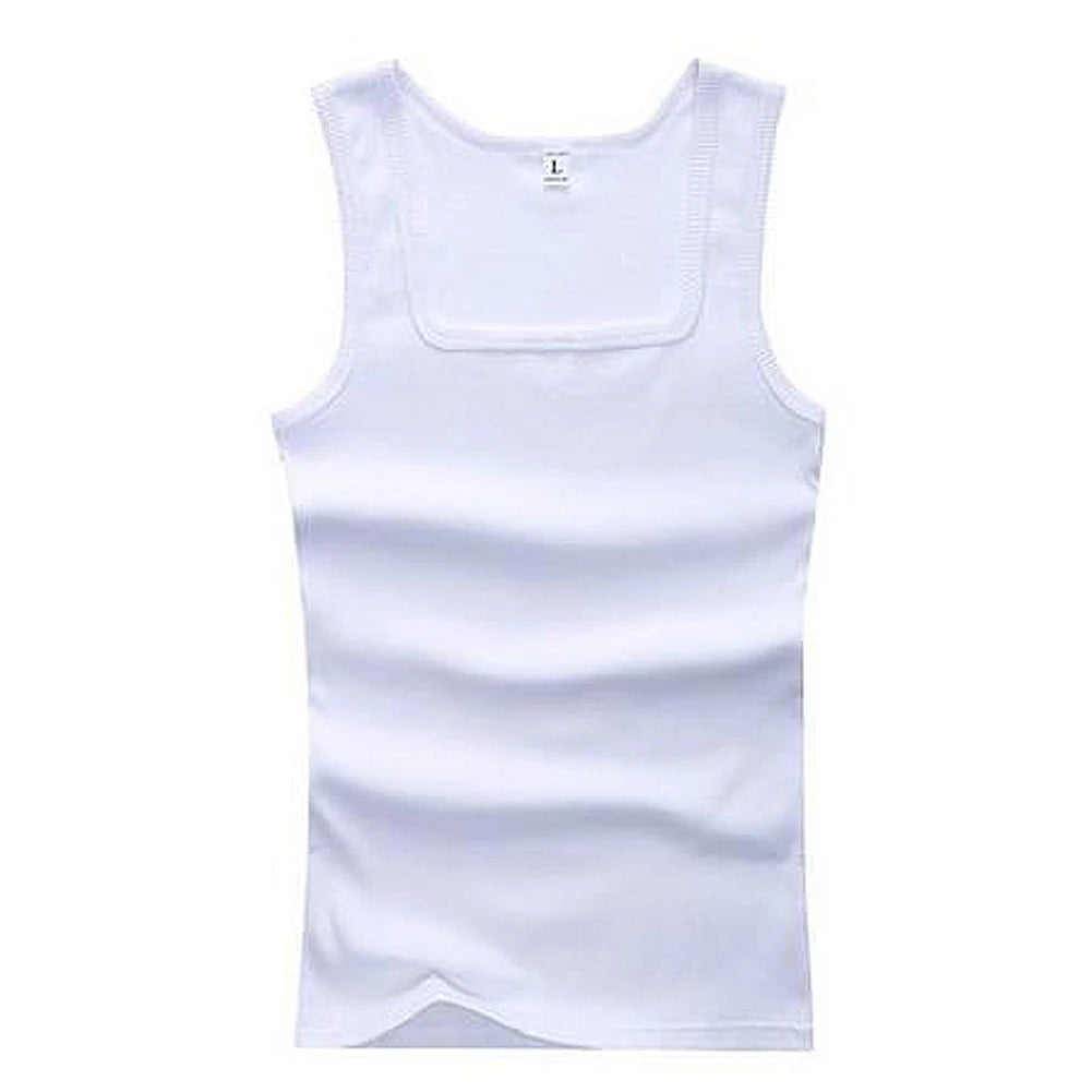 Men's Close-fitting Vest Cotton Tank Top Men Fitness Elastic Casual O-neck Breathable Bodybuilding Sleeveless Vest Male Tanks