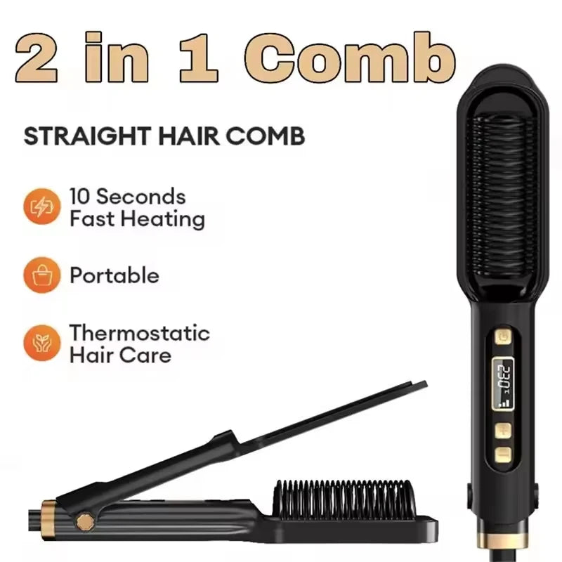 Hair straightening comb