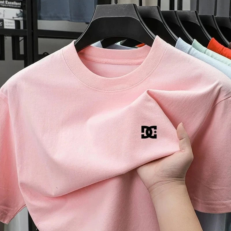 DC High End Brand Men's Round Neck Short Sleeved T-shirt Summer New Cotton Top Comfortable Breathable Casual Printed T-shirt