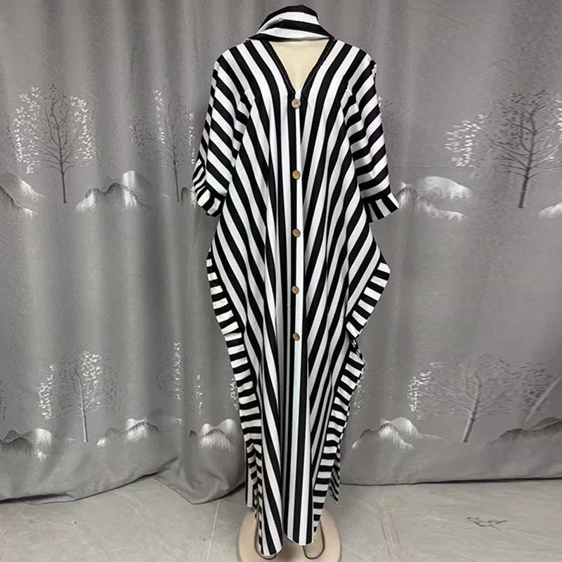 Summer African Polyester Party Evening Long Maxi Dress Kaftan Muslim Abaya Outfits Plus Size Dashiki African Dresses for Women
