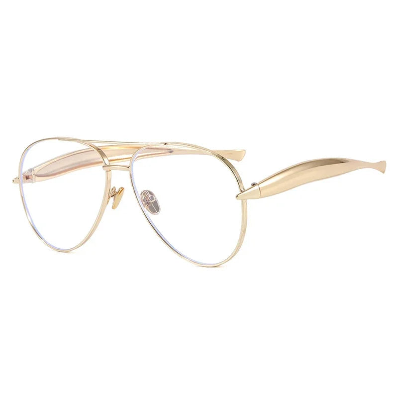 New y2k Vintage Metal Pilot Sunglasses Women For Men Sun Glasses Punk Popular Outdoor Driving Luxury Brand Designer Shades UV400