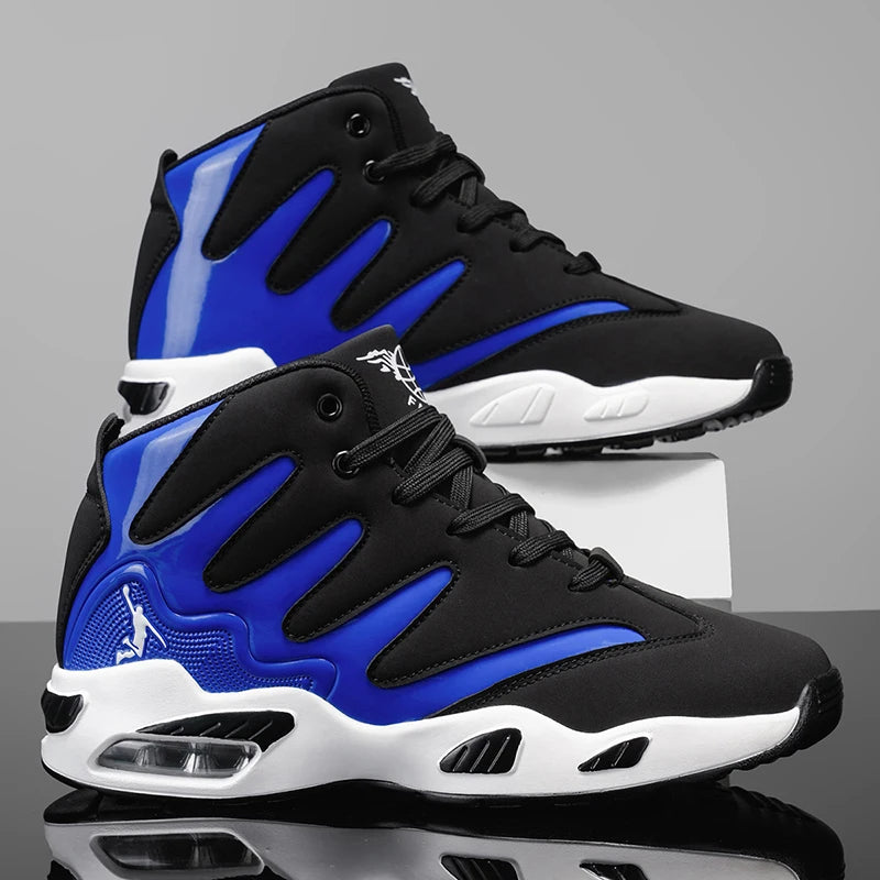 Men's High-Top Basketball Shoes, Heavy-Duty and Stable, Lace-Up Training Sneakers, Unisex, Suitable for Running, Sports, Basketball, Walking. Ideal Gift for Men, Lightweight, Comfortable, Lace-Up Closure, Men's Basketball Sho