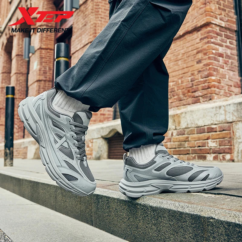 XTEP Running Shoes Men's 2025 Summer Retro Mesh Breathable Wear-Resistant Sports Shoes Commuting Casual Shoes 875319110045