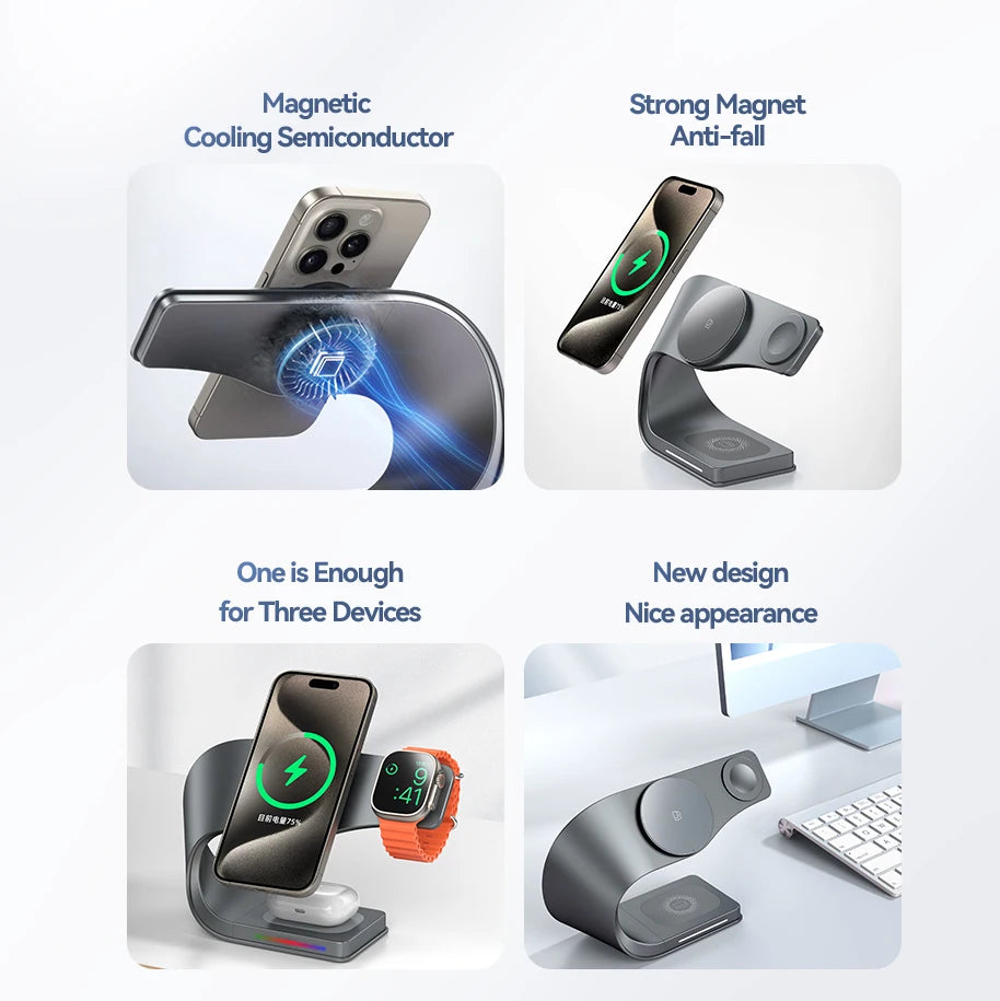 Magnetic Wireless Stand  15W Fast Charging