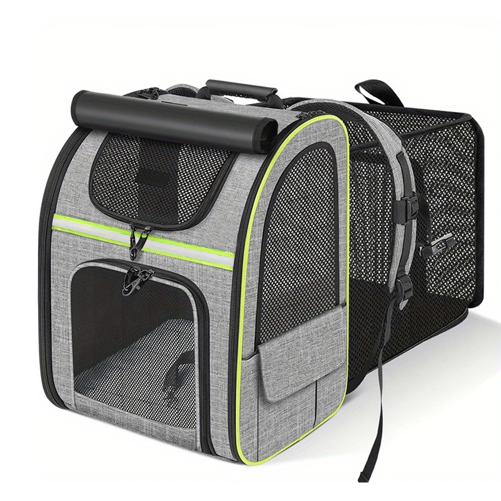 Cat Carrier Dog Backpack Expandable Large, Portable Breathable Rucksack with Front Opening-Mesh Window-Pockets