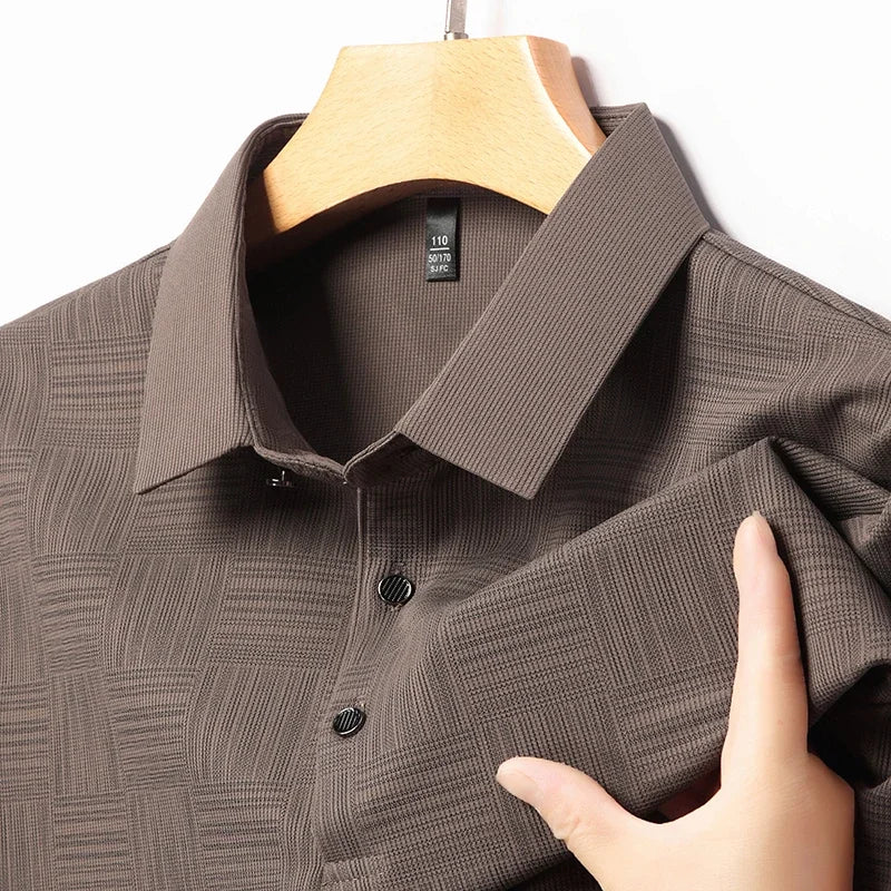 Men's New Printed Business Casual Short sleeved POLO Shirt Fashion Short sleeved Comfortable and Breathable Top