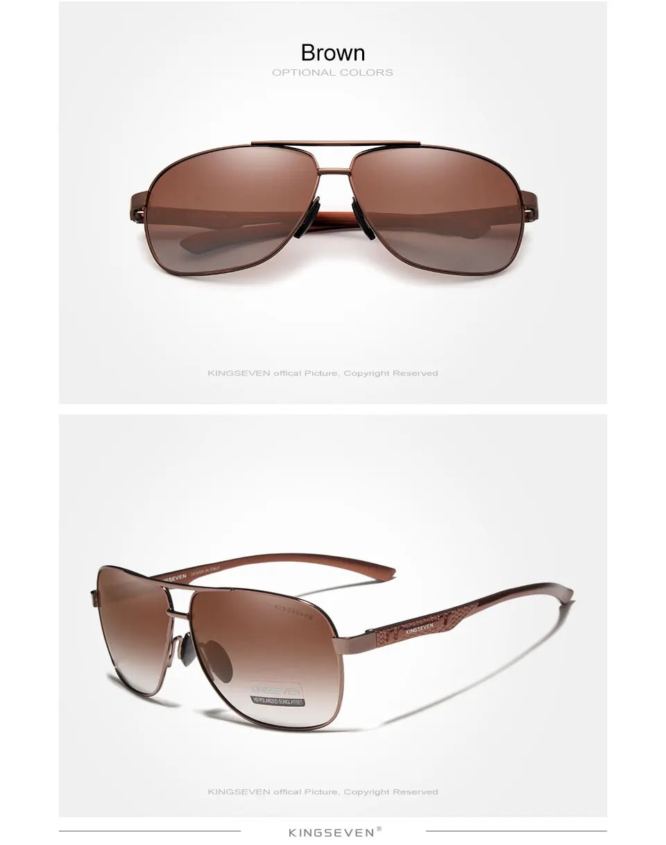 KINGSEVEN Brand Men Sunglasses Polarized Aluminum UV400 Mirror Sun Glasses Women
