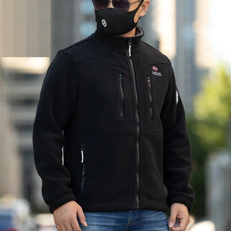 New Men's Fleece Jacket Warm Fit Sweater Casual Coat Polar Fleece Autumn Winter Jackets Men Stand Colar Fashion Clothing Tops