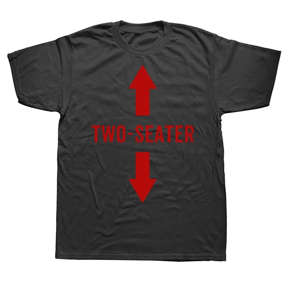 Women Two Seater Graphic T-Shirt  Adult Humor Dad Joke Summer Short Sleeve Crewneck Streetwear Casual Gift Top