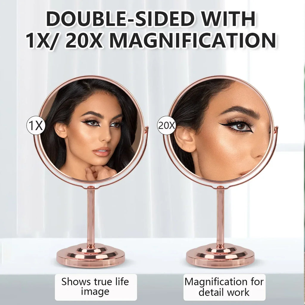3/4/5 Inch Double-Sided Makeup Mirror – 2X Magnification, Clear Reflection, Portable Travel Size with Foldable Stand