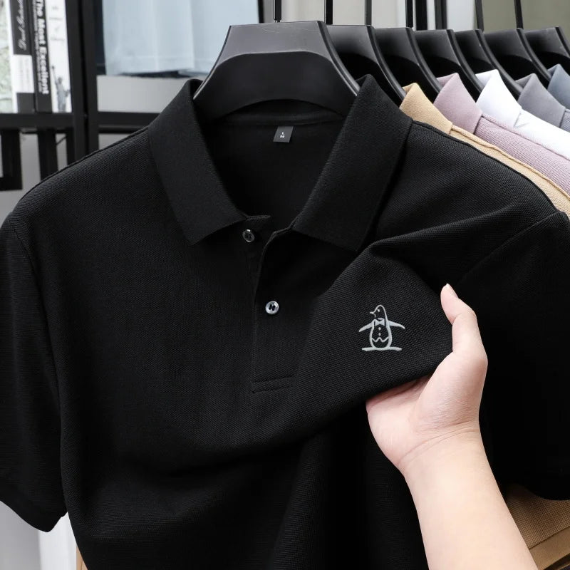 men's short sleeved polo shirt design high-end brand penguin embroidery business comfortable T-shirt